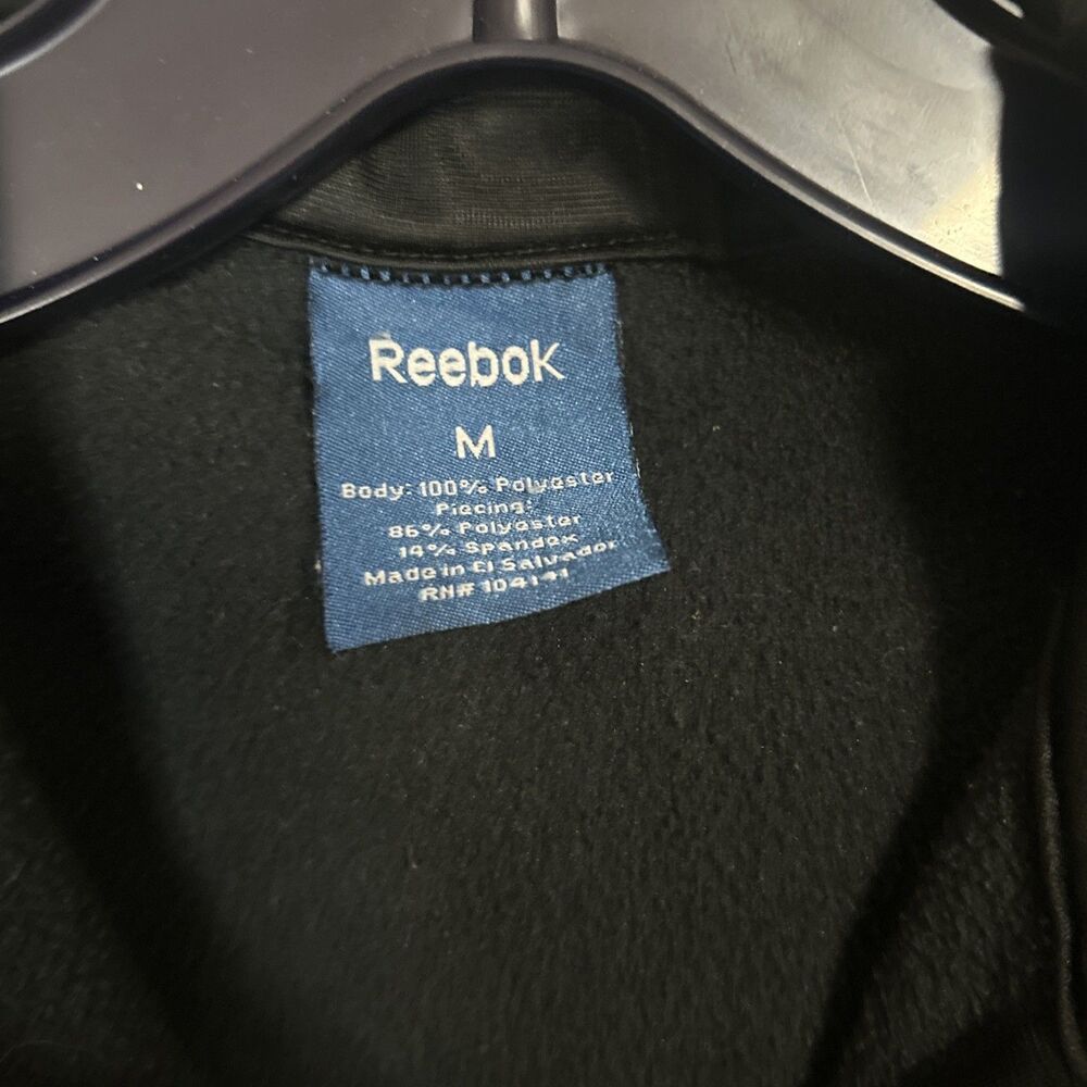 Reebok Men’s Full Zip Fleece Jacket Black Size M Polyester Stretch - Picture 4 of 8